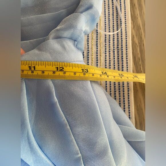 Oh Cici One Shoulder Ruched Mini Dress Light Blue Sz XS-S NWT - Picture 15 of 16